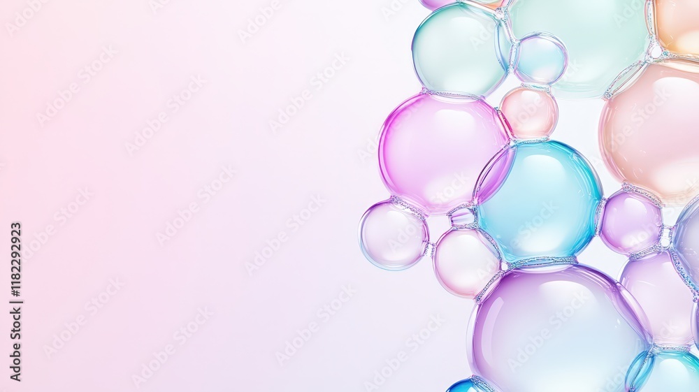 colorful soap bubbles floating against pastel gradient background, design children entertainment colorful soap bubbles floating against pastel gradient background, design children entertainment