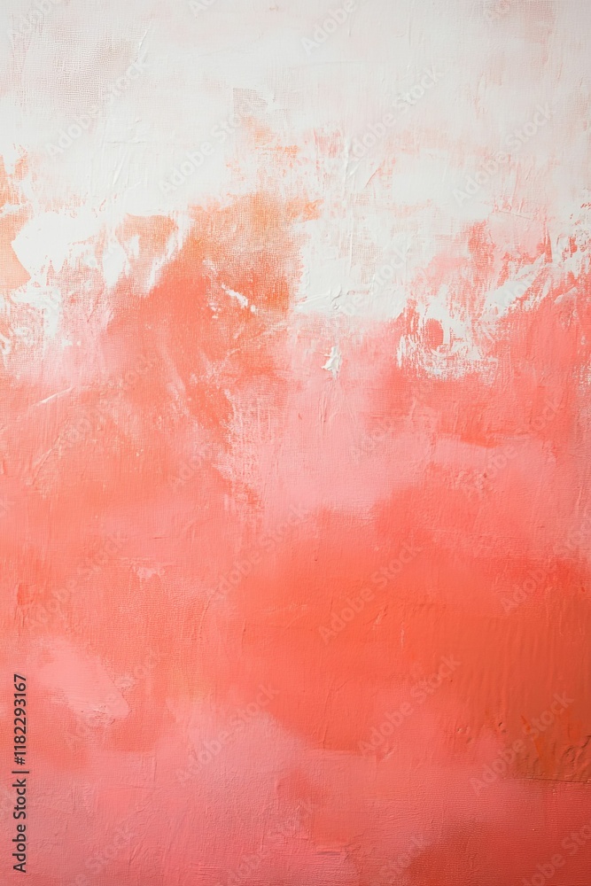 Fototapeta premium Abstract coral and white paint texture.