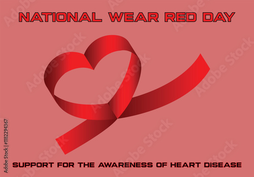 National Wear Red Day Template. February 7th.  