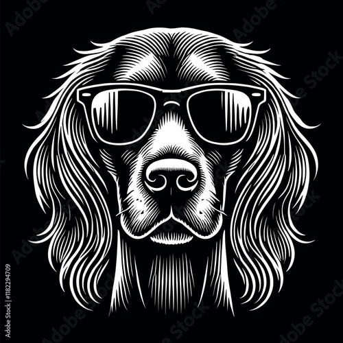 Vizsla Dog Face Vector Black Silhouette Cricut Design for Crafts T-Shirt photo