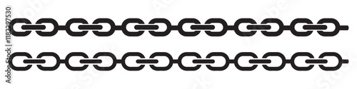 parallel rows of simple black chain links vector