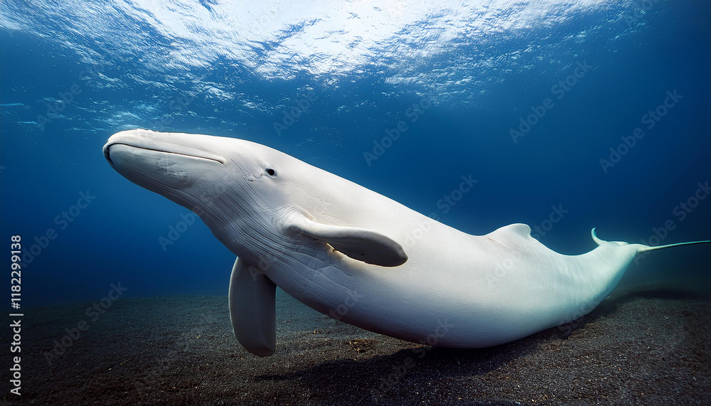 Naklejka premium beluga whale fish isolated on heritage photograph useful resource