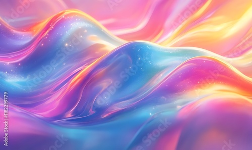 Wallpaper Mural A vibrant vector background featuring liquid color blends with holographic Torontodigital.ca