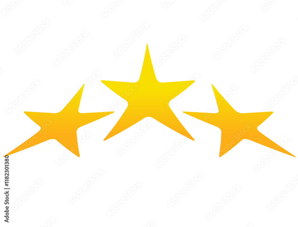Y2K gradient yellow retro three stars icon Y2K gradient yellow retro three stars icon