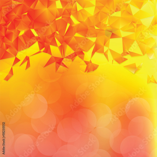 Abstract Yellow Orange Polygonal Triangular Background