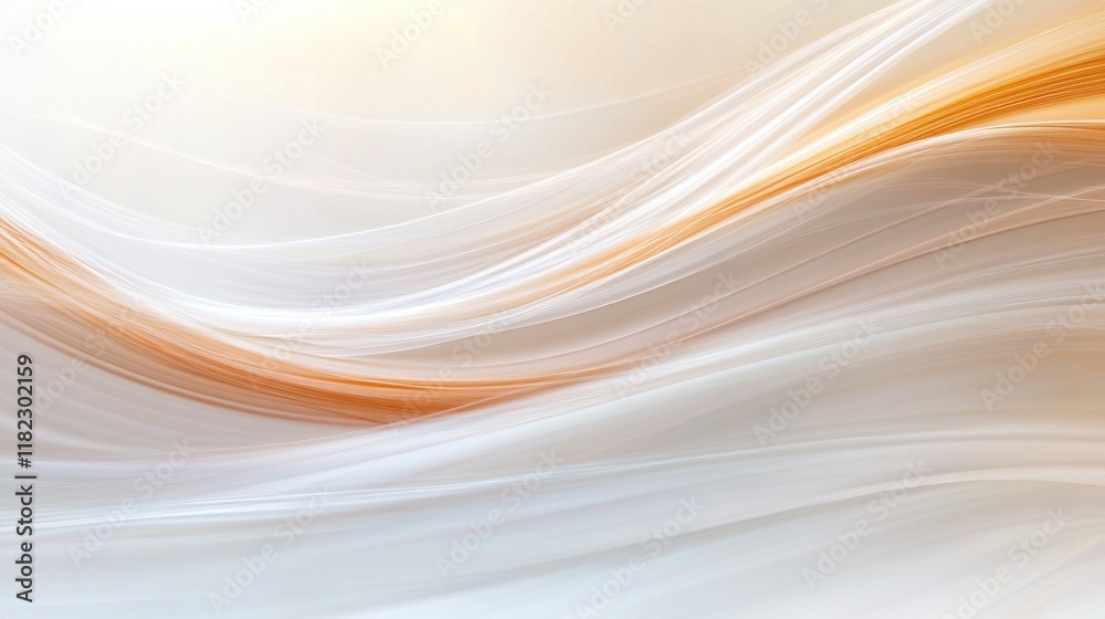 Fototapeta premium Elegant flowing white streaks with coral and peach tones smooth gradient background minimalist design high detail