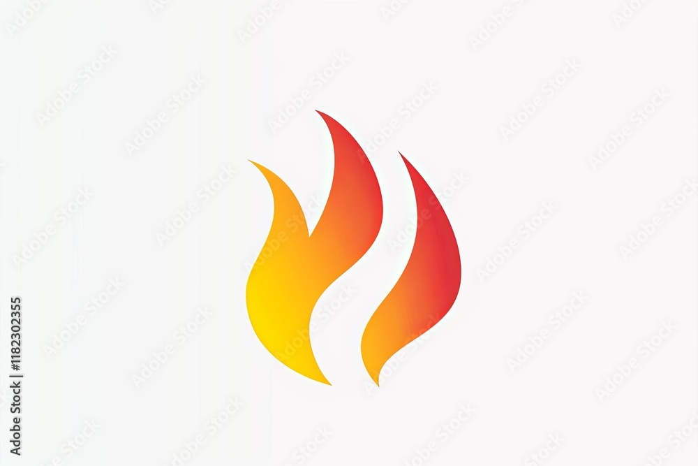 Minimalist flame symbol in orange and yellow gradient. Modern fire logo design on white background. Energy and heat concept for branding and graphic design. Minimalist flame symbol in orange and yellow gradient. Modern fire logo design on white background. Energy and heat concept for branding and graphic design.