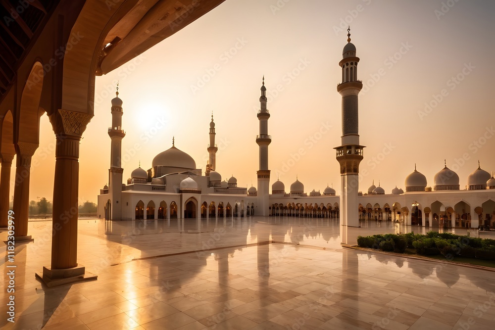 Fototapeta premium mosque at sunset