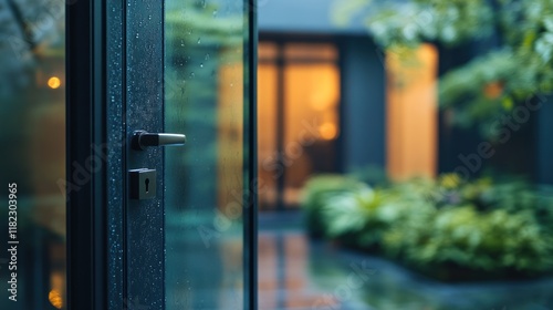 Rainy Day Entrance to a Serene Courtyard