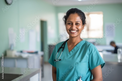 Portrait of a smiling middle aged Indian nurse in hospital Free Download Portrait of a smiling middle aged Indian nurse in hospital - GFXLoad