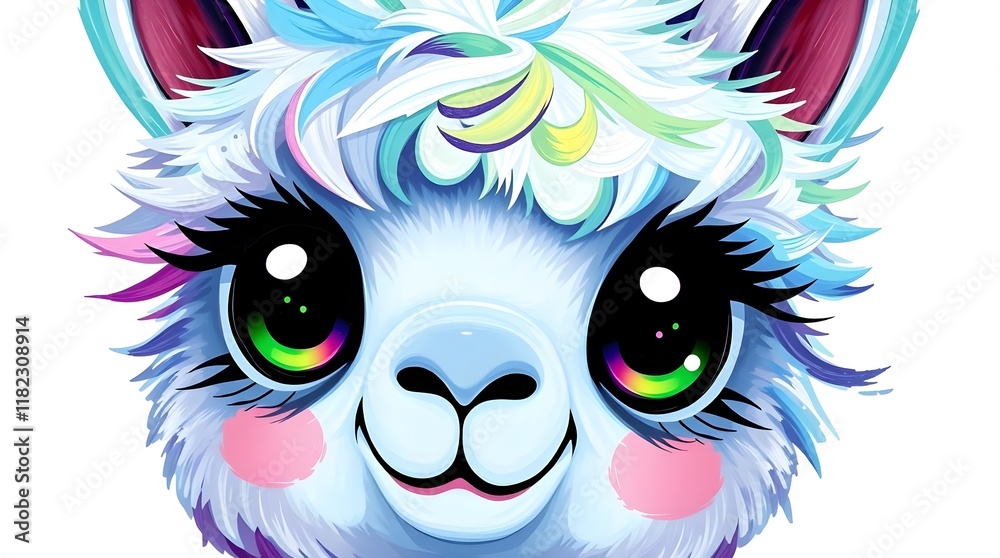 Fototapeta premium bright and cheerful alpaca illustration perfect for presentation or promotional use