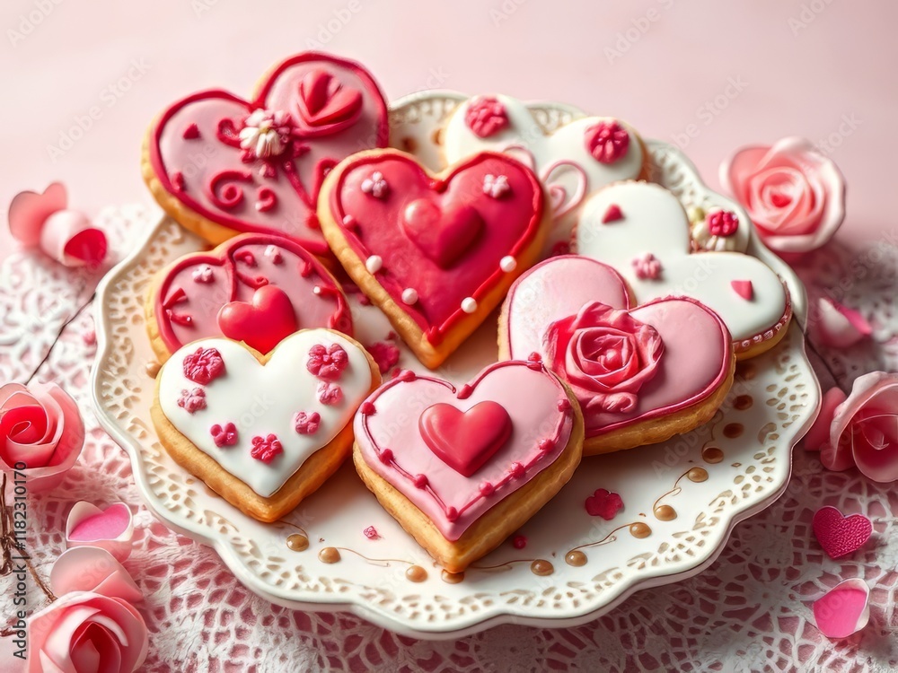 Valentine's Day Cookie Decorating Display - Elegant & Vibrant Valentine's Day Cookie Decorating Display - Elegant & Vibrant
