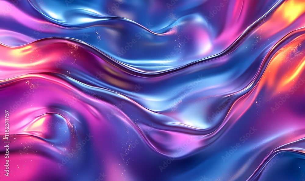 Obraz premium An abstract background featuring iridescent stripes and fluid color blends
