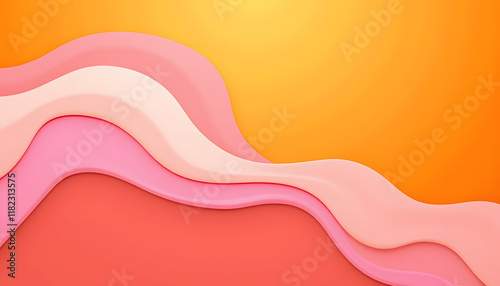 Abstract Fluid Wave Design in Coral Pink and Orange Tones for Modern Backgrounds