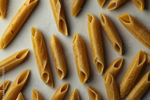 Penne Pasta Isolated on White Background photo