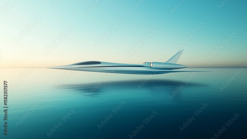 sleek and opulent white private jet soars gracefully over tranquil expanse of empty sea, with vast blue sky serving as a breathtaking backdrop sleek and opulent white private jet soars gracefully over tranquil expanse of empty sea, with vast blue sky serving as a breathtaking backdrop
