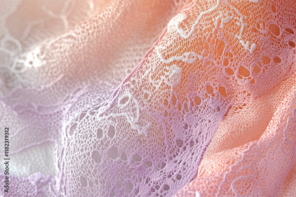 Fototapeta premium Pastel fabric, delicate lace, ombre effect.