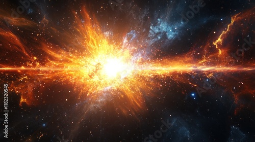 Cosmic Explosion Nebula Fiery Galactic Supernova Celestial Burst Starfire Universe Phenomena photo