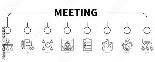 Meeting banner web icon vector illustration concept