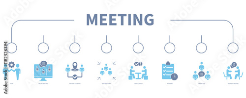 Meeting banner web icon vector illustration concept