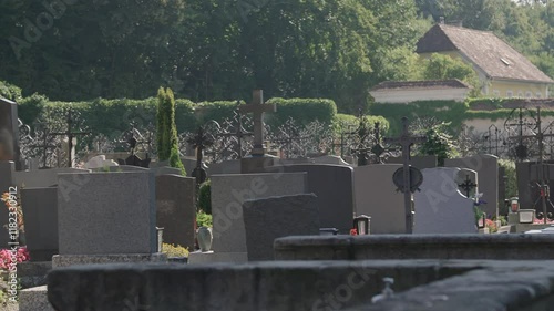 tombstones at graveyard in Austria