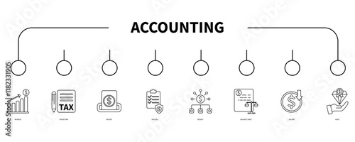 Accounting banner web icon vector illustration concept