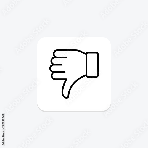 Dislike Hand line icon , vector, pixel perfect, illustrator file
