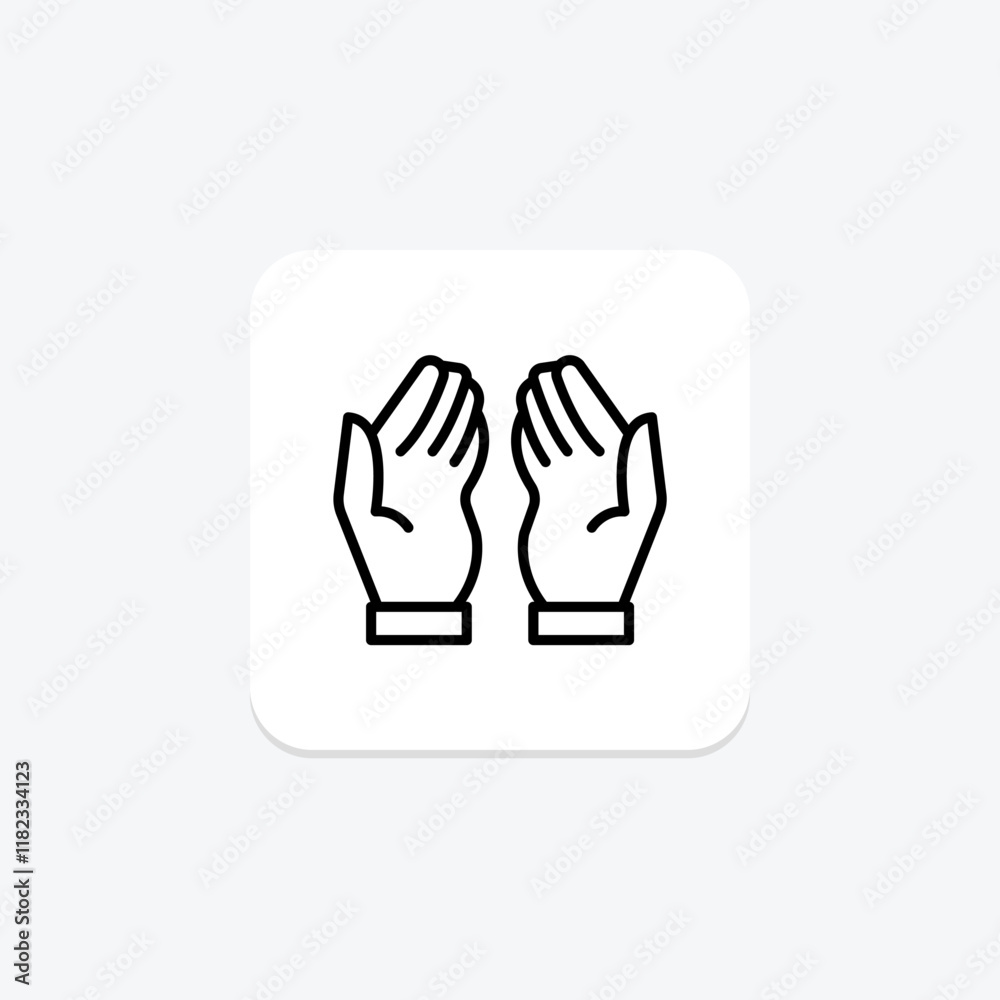 Obraz premium Cupped Hand line icon , vector, pixel perfect, illustrator file