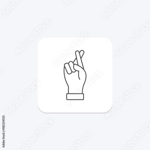 Finger Crossed thinline icon , vector, pixel perfect, illustrator file