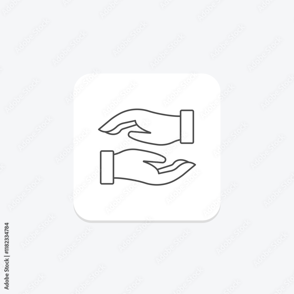 Hug Hands thinline icon , vector, pixel perfect, illustrator file Hug Hands thinline icon , vector, pixel perfect, illustrator file