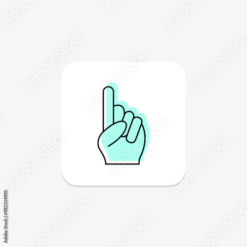 Pointing Up Finger color shadow thinline icon , vector, pixel perfect, illustrator file photo