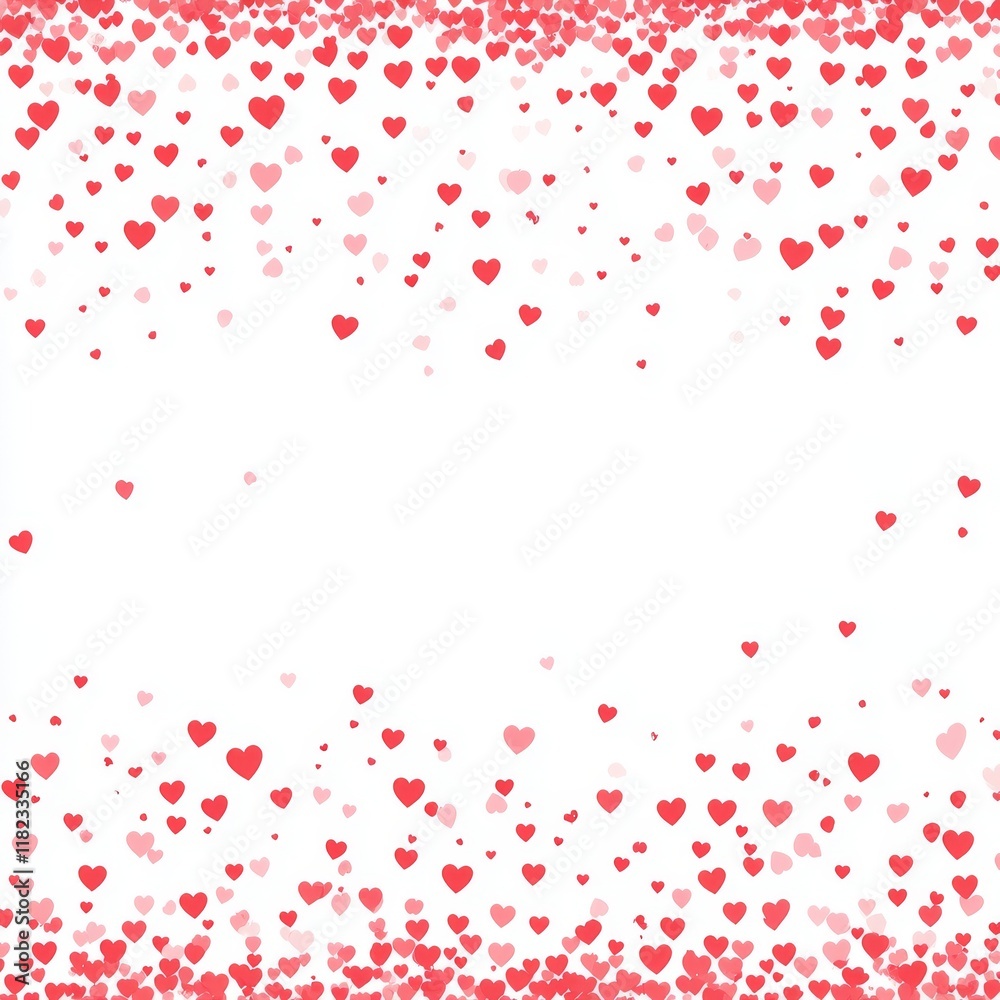 Futuristic red hearts in random sizes set against a white background for Valentine's Day Futuristic red hearts in random sizes set against a white background for Valentine's Day