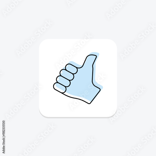 Hitchhiking color shadow thinline icon , vector, pixel perfect, illustrator file