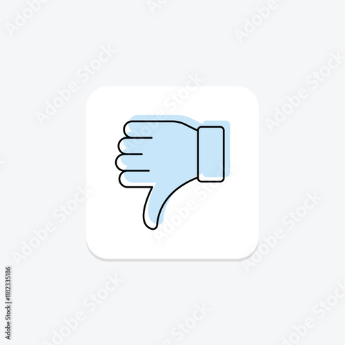 Dislike Hand color shadow thinline icon , vector, pixel perfect, illustrator file
