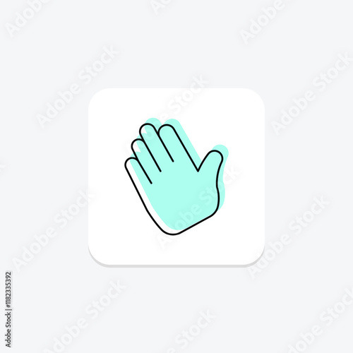 Bye Hand color shadow thinline icon , vector, pixel perfect, illustrator file photo