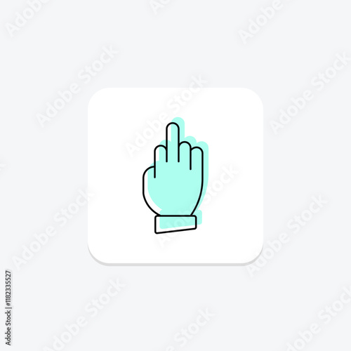 Bad Signal Hand color shadow thinline icon , vector, pixel perfect, illustrator file
