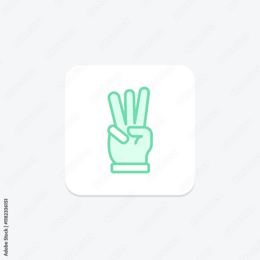 Three Finger duotone line icon , vector, pixel perfect, illustrator file Three Finger duotone line icon , vector, pixel perfect, illustrator file