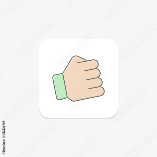 Fist Bump lineal color icon , vector, pixel perfect, illustrator file photo