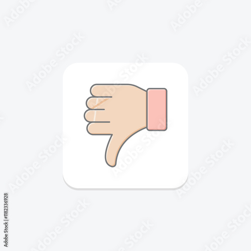 Dislike Hand lineal color icon , vector, pixel perfect, illustrator file