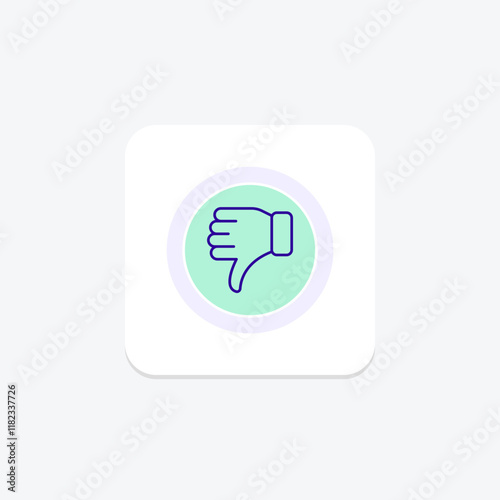 Dislike Hand color circle icon , vector, pixel perfect, illustrator file photo