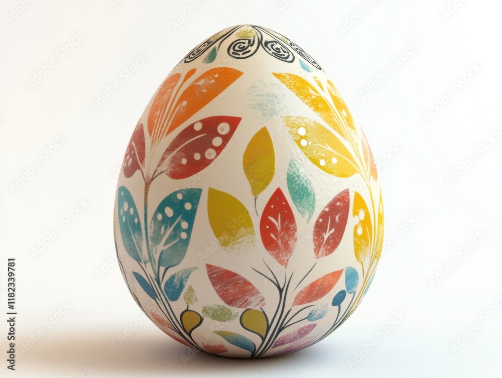 Artistic egg design featuring vibrant floral patterns and colors displayed against a light backdrop for spring celebrations Artistic egg design featuring vibrant floral patterns and colors displayed against a light backdrop for spring celebrations