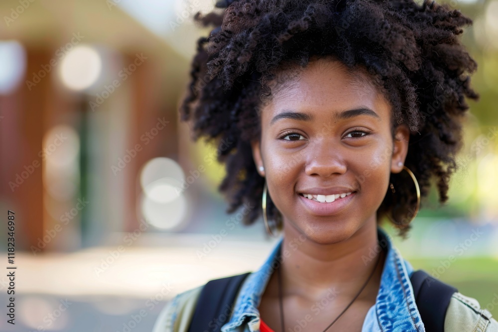 Fototapeta premium Portrait of a high school African American female student