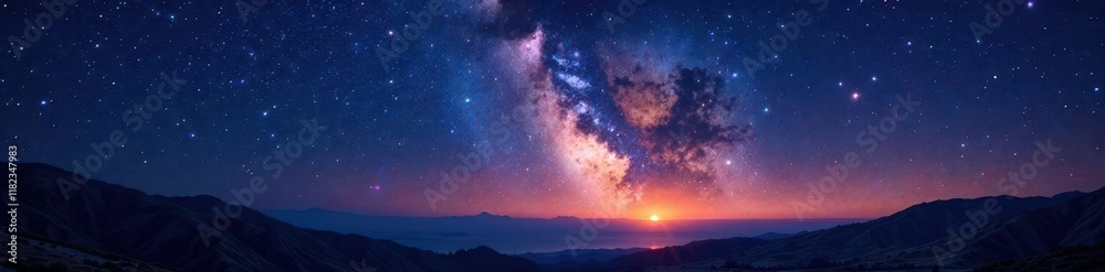 Glowing starry night with vast expanse of stars, night, stars Glowing starry night with vast expanse of stars, night, stars