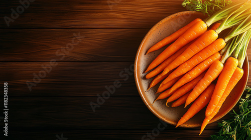 f0b Miso mapleglazed roasted carrots served on a rustic plate photo