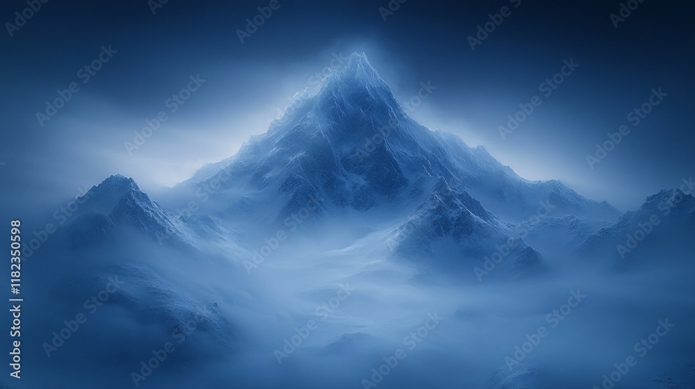 custom made wallpaper toronto digitalMajestic Snowy Mountains Enveloped in Mist Awe Inspiring View