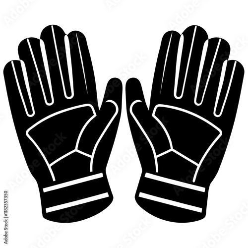 Batting glove silhouette vector illustration