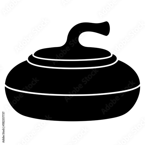 Curling stone silhouette vector illustration