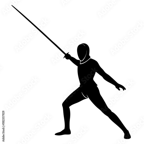 Fencing sword silhouette vector illustration