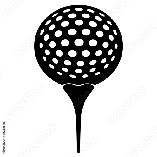 Golf tee silhouette vector illustration 