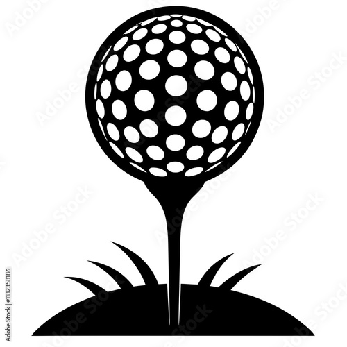 Golf tee silhouette vector illustration 